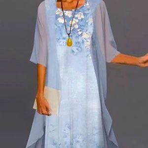 NWT Blue sleeveless floral printed dress